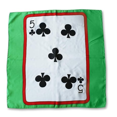 60cm角カードシルク（緑ベース）クラブ5＋プランク