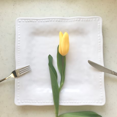 Melamine Dish Plate (Small Square/White)