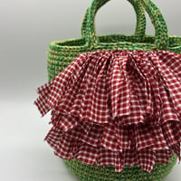 コットン糸トートバッグ 巻きフリンジ green | tnkstk