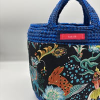 コットン糸トートバッグ blue  Lサイズ
