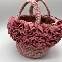 コットン糸トートバッグ  フリル