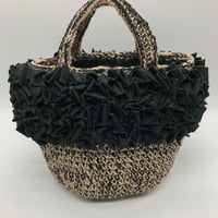 コットン糸トートバッグ  フリル