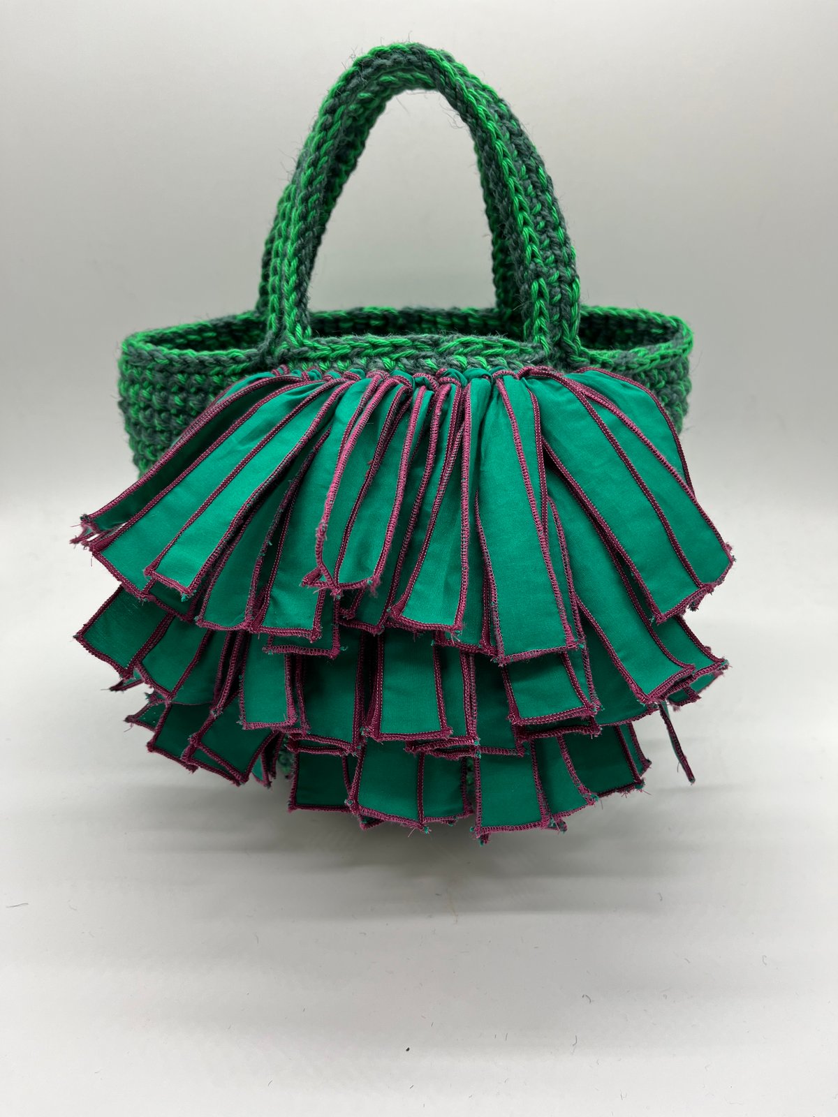 コットン糸トートバッグ 巻きフリンジ green | tnkstk