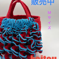 コットン糸トートバッグ keitou 赤色
