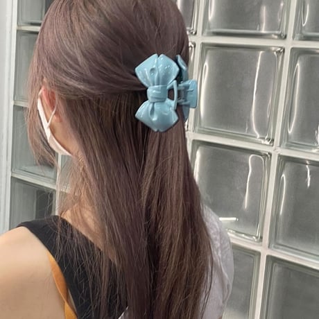 (245)ribbon hair clip らむね