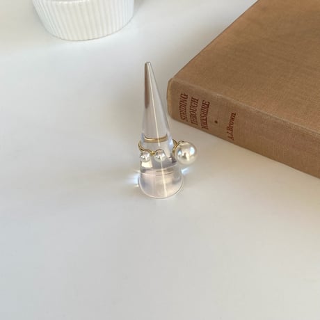 (R038)triple pearl ring