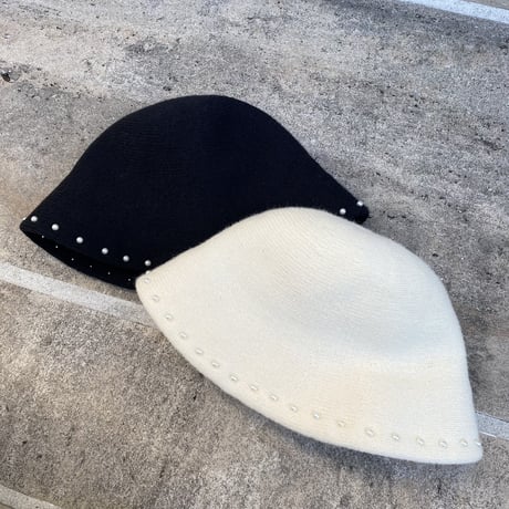 pearl bucket hat "white"