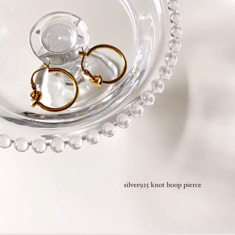 (P062) silver925 knot hoop pierce﻿