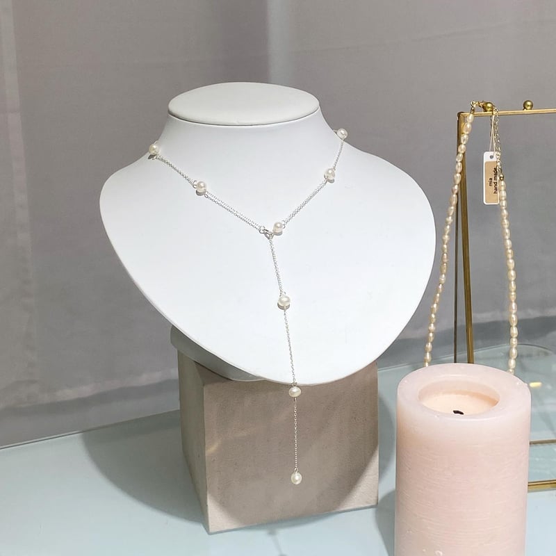 silver 925 3way fresh water pearl necklace | mi