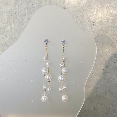 (P081)crystal & pearl pierce