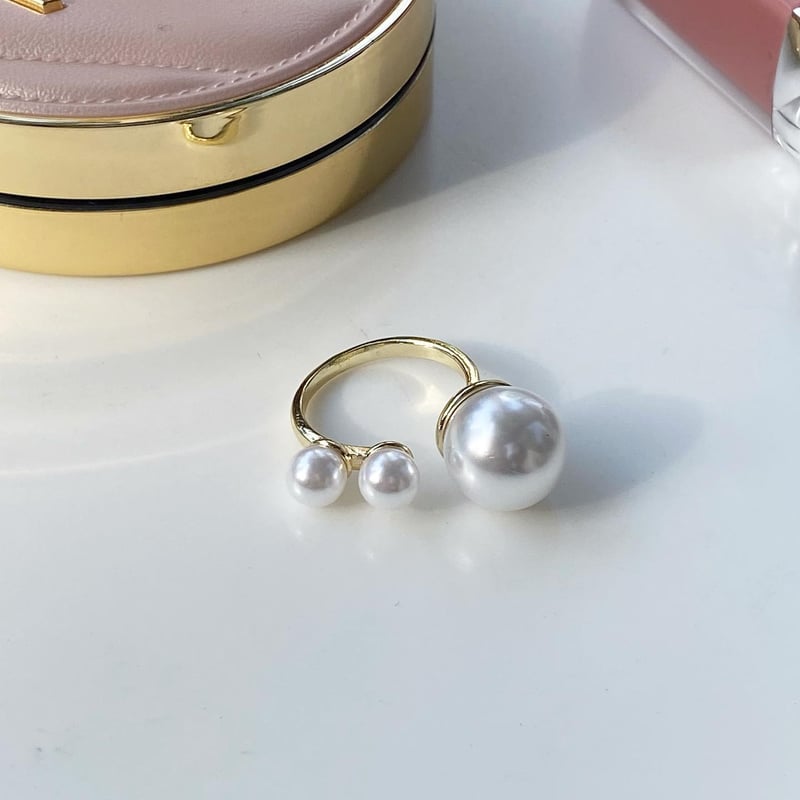 R038)triple pearl ring【予約販売】 | mia minne