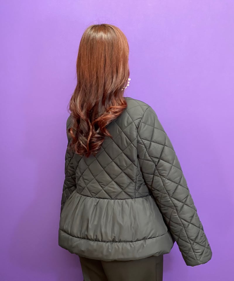 ペプラム　ダウン　コート　ブラック　キルティング RUIRUE BOUTIQUE ダウンコート ダウンジャケット ダブルバック