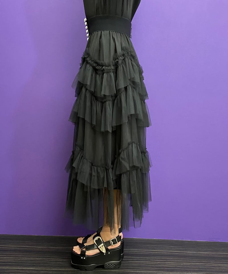 ウェーブフリルチュールスカート | Camellia