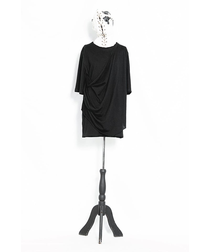 alice auaa / 可変ドレープシャツ 2 ブラック O-25-06-30-098-AA-BL-OW-OS au57-06cu02-01/unisex | alice auaa WEB STORE [i