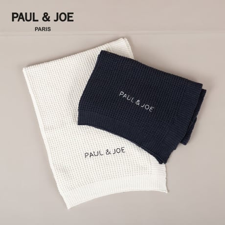 PAUL&JOE ロゴ ふんわりニット ブランケット　　PJR100-24283