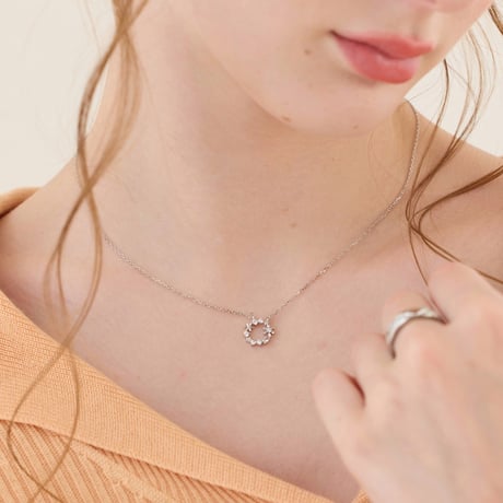 FLOWER CIRCLE NECKLACE【R0393】