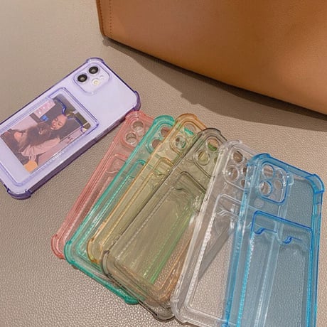 クリアカラーポケットスマホケース♡【C0073】