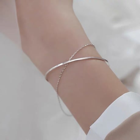 Simple silver bracelet 【R0123】