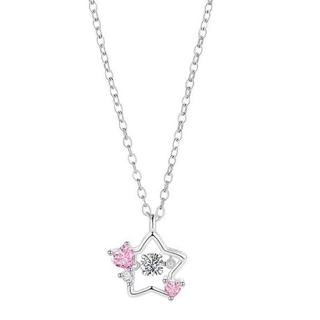Star pink stone necklace【R0440】