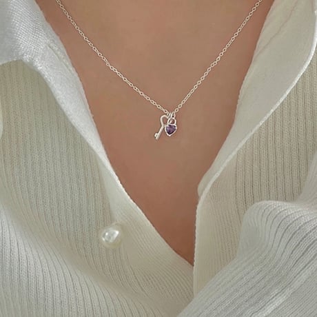 Heart key necklace【R0392】
