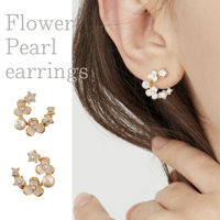 Flower pearl earrings 【R0367】