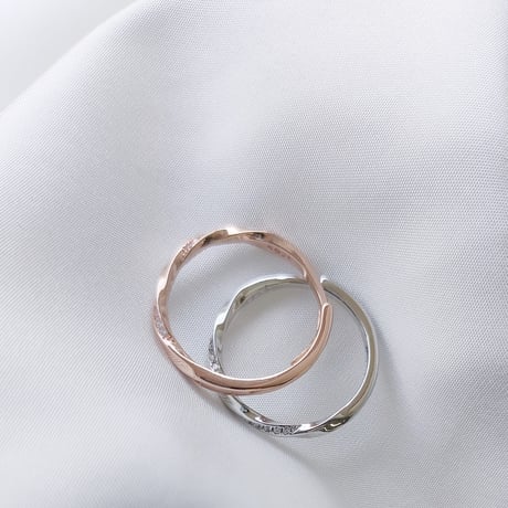 Twist line stone ring【R0341】