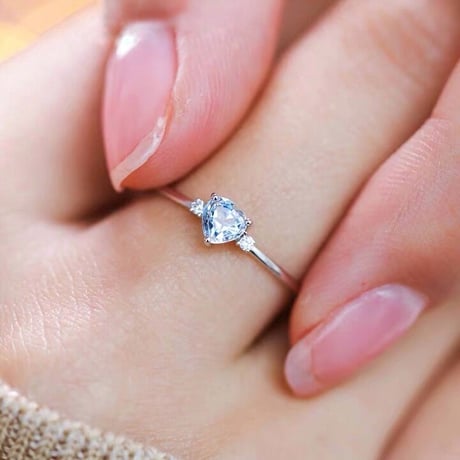 Blue heart ring【R0318】