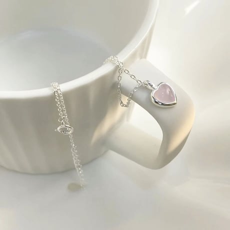 Plump heart necklace【R0339】