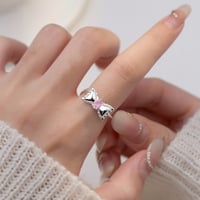 Ribbon pink stone ring【R0408】