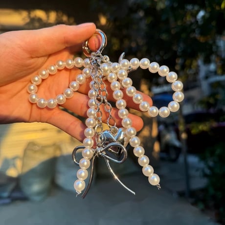 パールリボンチャーム【S0120】