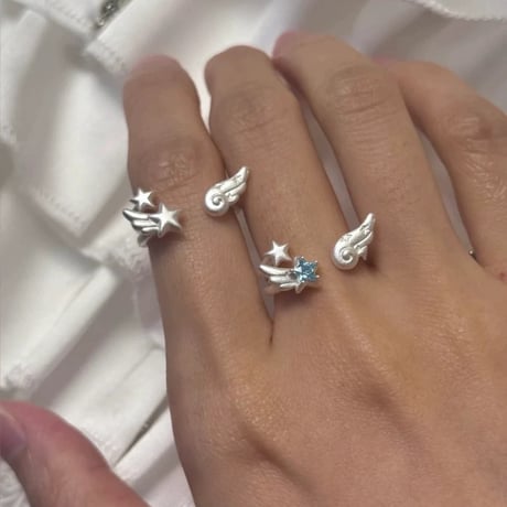 Angel blue star ring【R0489】