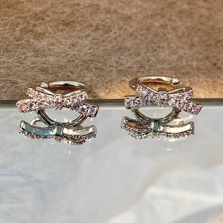 Kirakira ribbon ear cuff【R0544】