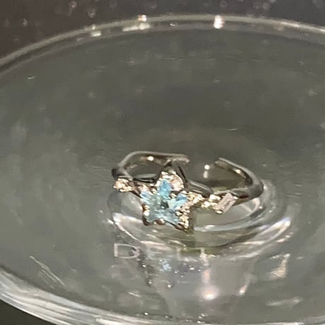 Blue star & line stone ring【R0488】