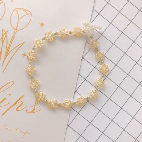 clear flower bracelet【R0036】