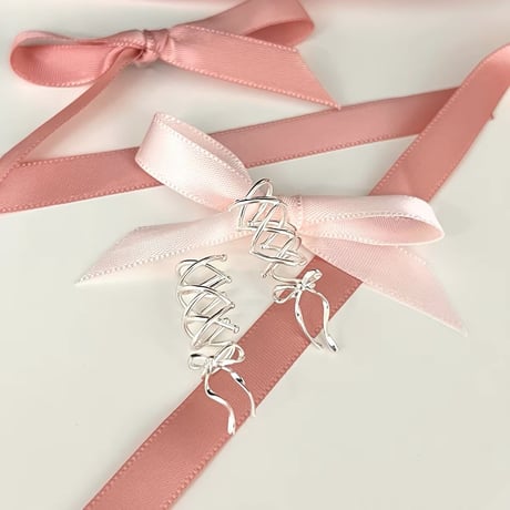 Tied ribbon ear cuff【R0543】