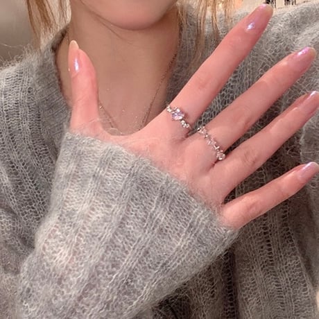 Heart pink stone ring【R0509】