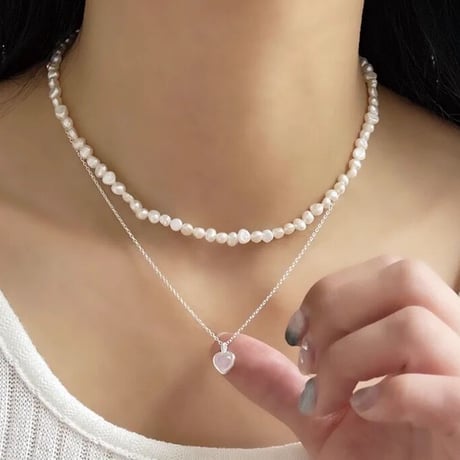 Plump heart necklace【R0339】