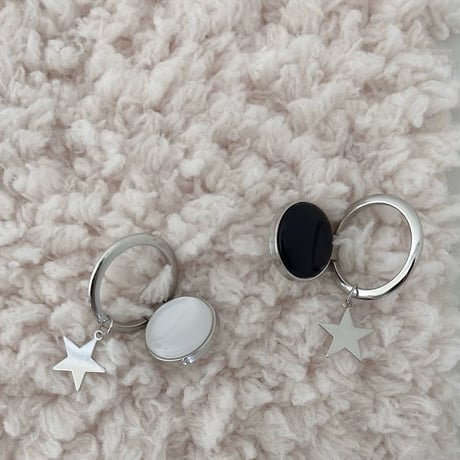 Star plate & natural stone smartphone key ring【S0022】