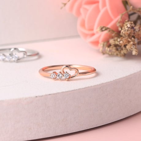 Heart × stone ring【R0356】