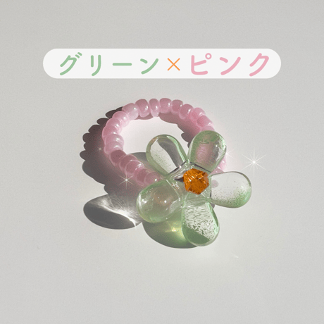 Clear flower ring【R0214】