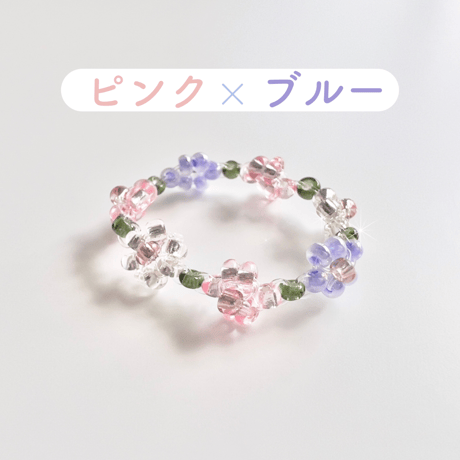 Clear flower ring【R0102】