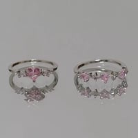 Heart pink stone ring【R0509】