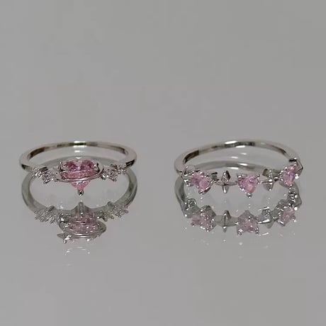 Heart pink stone ring【R0509】