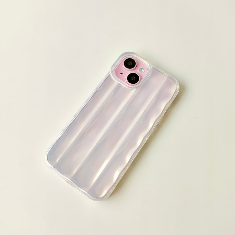 iPhone用ストライプデザインケース ピンク