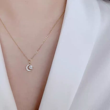 Moon necklace 【R0141】