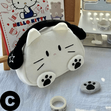 ヘッドホンねこちゃんペンケース【S0043】
