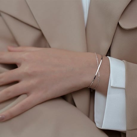Simple silver bracelet 【R0123】