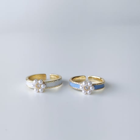 Pearl×flower ring【 R0322】