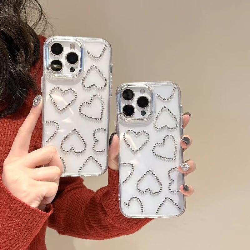 ラインストーンハートクリアケース【C0447】 | MOA