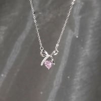 Heart ribbon necklace【R0459】